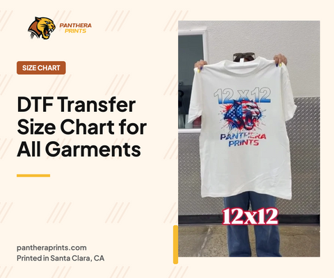 DTF Transfer Size Chart for All Garments – Panthera Prints