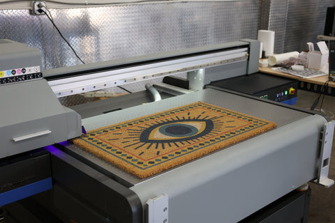 Boho Evil Eye Coir Doormat