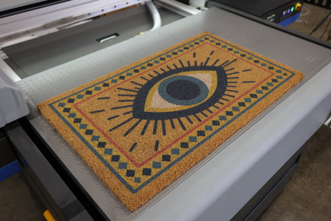 Boho Evil Eye Coir Doormat