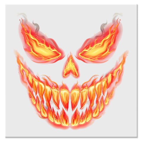 Flaming Jack O Lantern Face - DTF Ready To Press