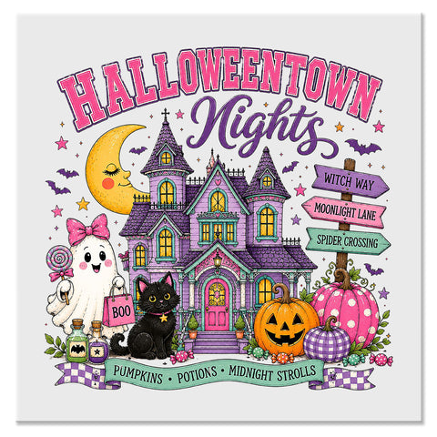 Halloweentown Nights Cute Halloween Design - DTF Ready To Press