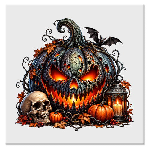 Evil Jack O Lantern Pumpkin Halloween Design - DTF Ready To Press
