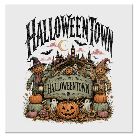 Welcome to Halloweentown Pumpkin Scarecrow Halloween Design - DTF Ready To Press