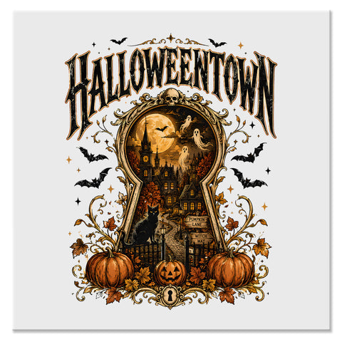 Halloweentown Haunted Keyhole Halloween Design - DTF Ready To Press