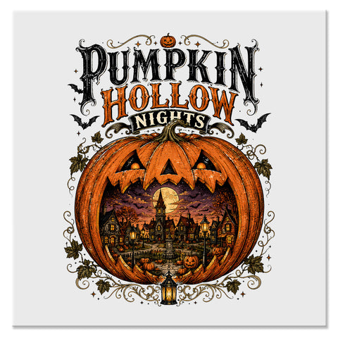 Pumpkin Hollow Nights Halloween Design - DTF Ready To Press