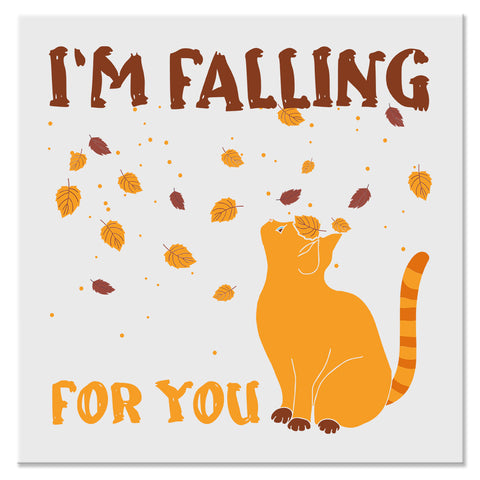 I'm Falling for You Cat Fall Thanksgiving Design - DTF Ready To Press Transfer