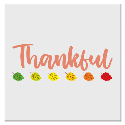 Thankful Colorful Fall Leaves Thanksgiving Design - DTF Ready To Press Transfer