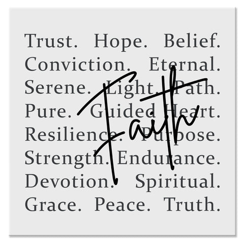 Christian Faith Words Cross Inspirational Design - DTF Ready To Press Transfer