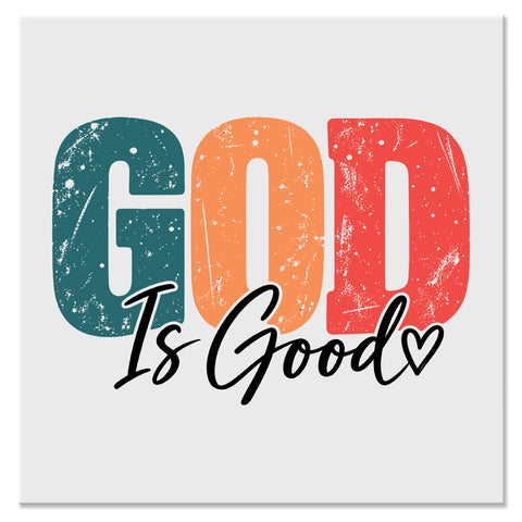 God Is Good Retro Christian Faith Design - DTF Ready To Press Transfer