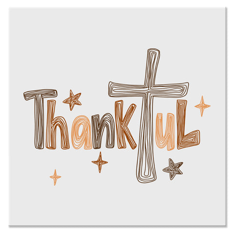 Thankful Cross Christian Faith Design - DTF Ready To Press Transfer