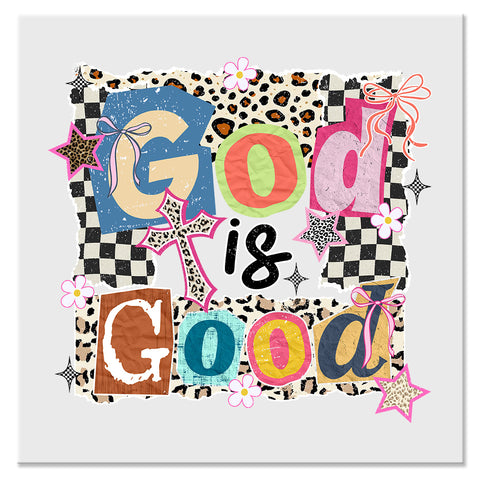 God Is Good Colorful Christian Faith Design - DTF Ready To Press Transfer