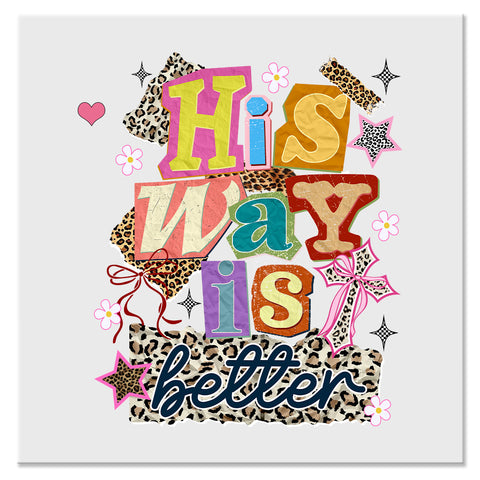 His Way Is Better Colorful Christian Faith Design - DTF Ready To Press Transfer