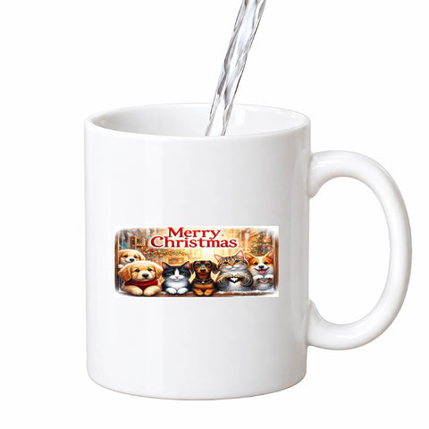 Merry Christmas Cozy Pets mug design