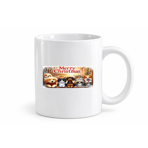 Merry Christmas Cozy Pets mug design
