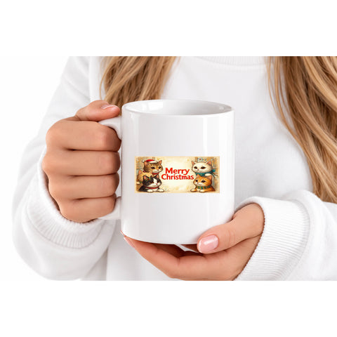 Merry Christmas Cats mug design