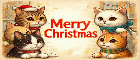Merry Christmas Cats UV DTF transfer design