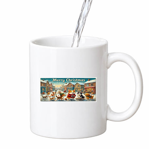 Merry Christmas Winter Pets mug design