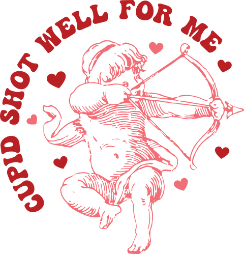 Cupid Shot Well for Me UV DTF transfer design