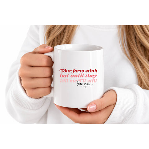 Your Farts Stink But I Still Love You mug design