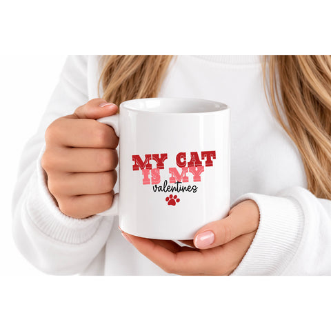 My Cat Is My Valentine mug design