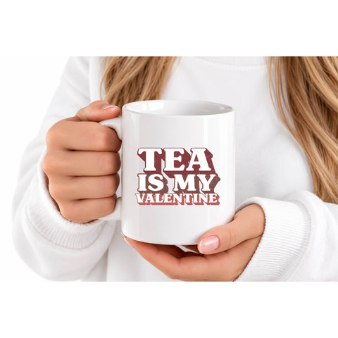 Tea Is My Valentine mug design