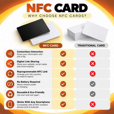 Custom NFC Business Card – Personalized Tap Card for Reviews, Social Media & Digital Links