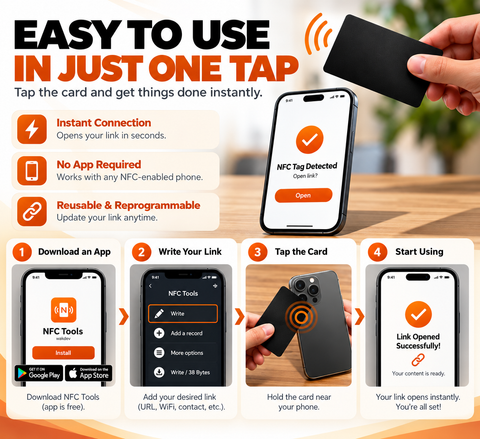 Custom NFC Business Card – Personalized Tap Card for Reviews, Social Media & Digital Links