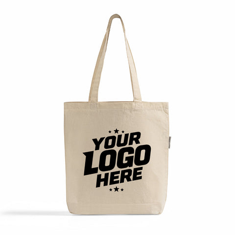 Custom Logo Organic Cotton Canvas Tote Bag – Reusable Eco-Friendly Tote