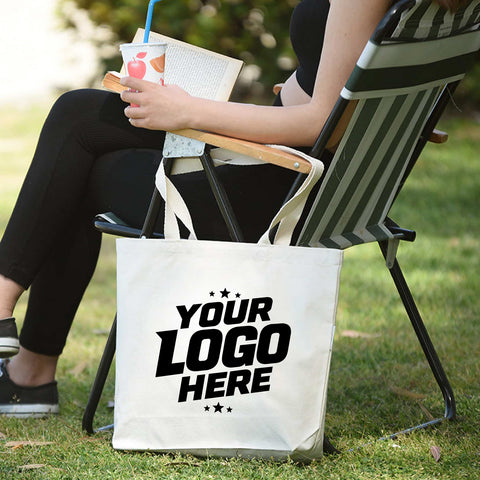 Custom Logo Organic All-Day Canvas Tote – Reusable Tote Bag